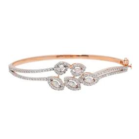 18K Rose Gold & 1.5ct Diamond Bangle (14.3gm)