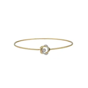 18K Yellow Gold & 0.11 Carat Diamond Bangle (3.6gm)