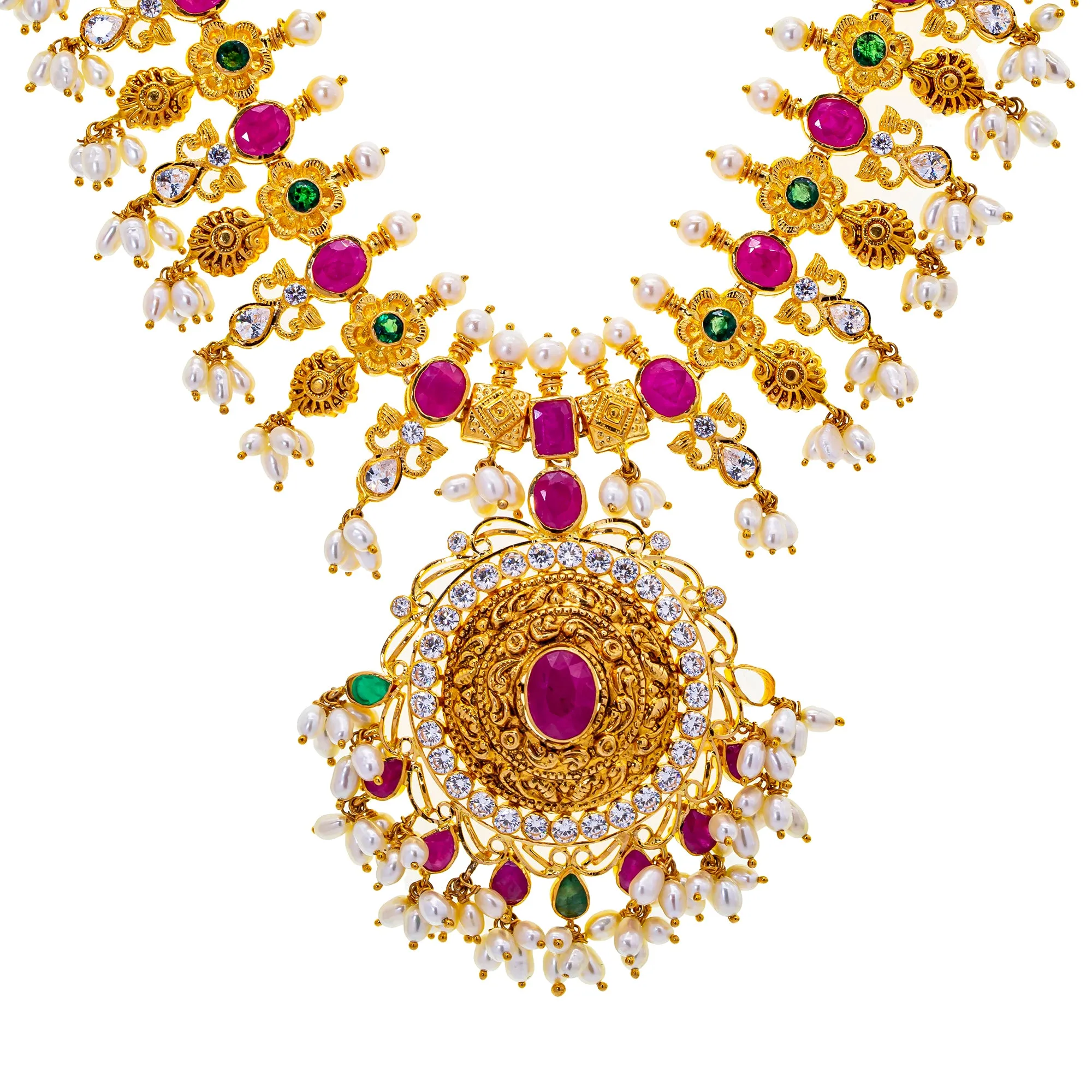 22K Yellow Gold Guddapuslu Necklace (111.6gm)