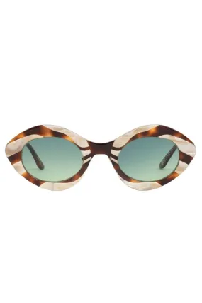 APRIL NYMPH 18K GOLD PLATED FRENCH ACETATE TORTISHELL SUNGLASSES