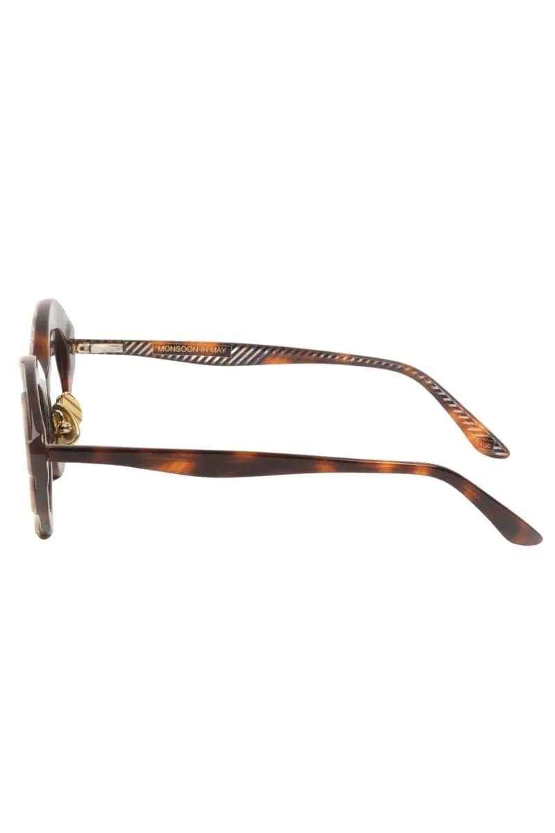 APRIL NYMPH 18K GOLD PLATED FRENCH ACETATE TORTISHELL SUNGLASSES