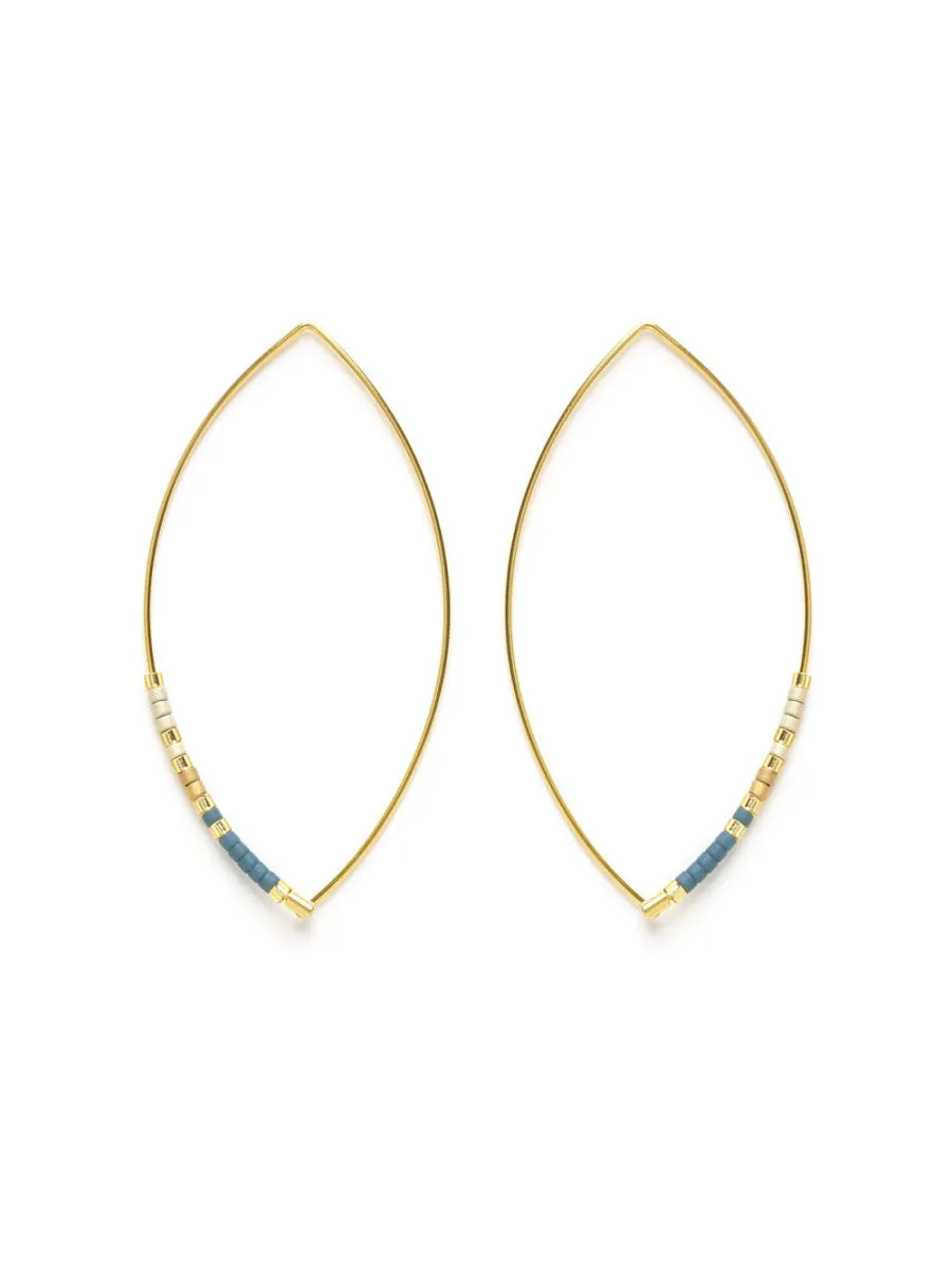 Beaded Marquis Hoop Earrings by Amano Studio