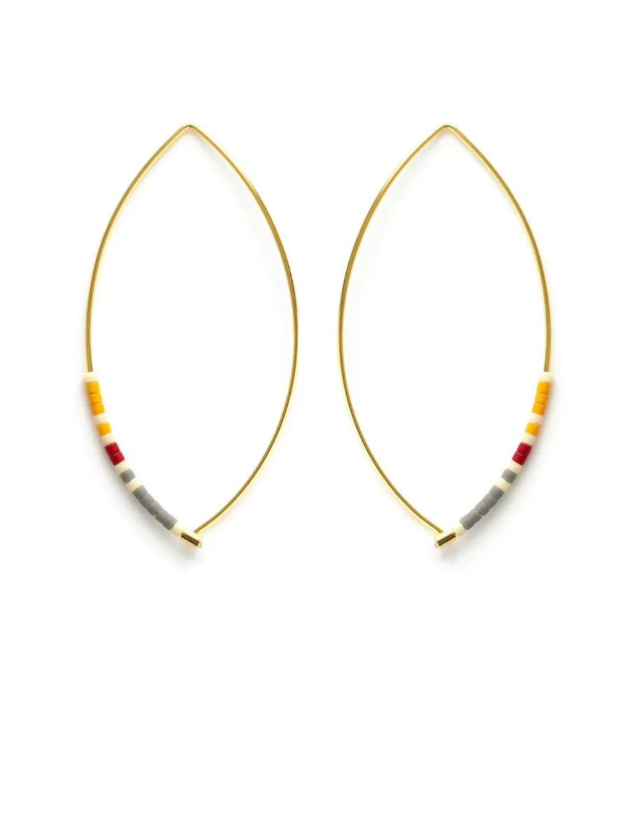 Beaded Marquis Hoop Earrings by Amano Studio