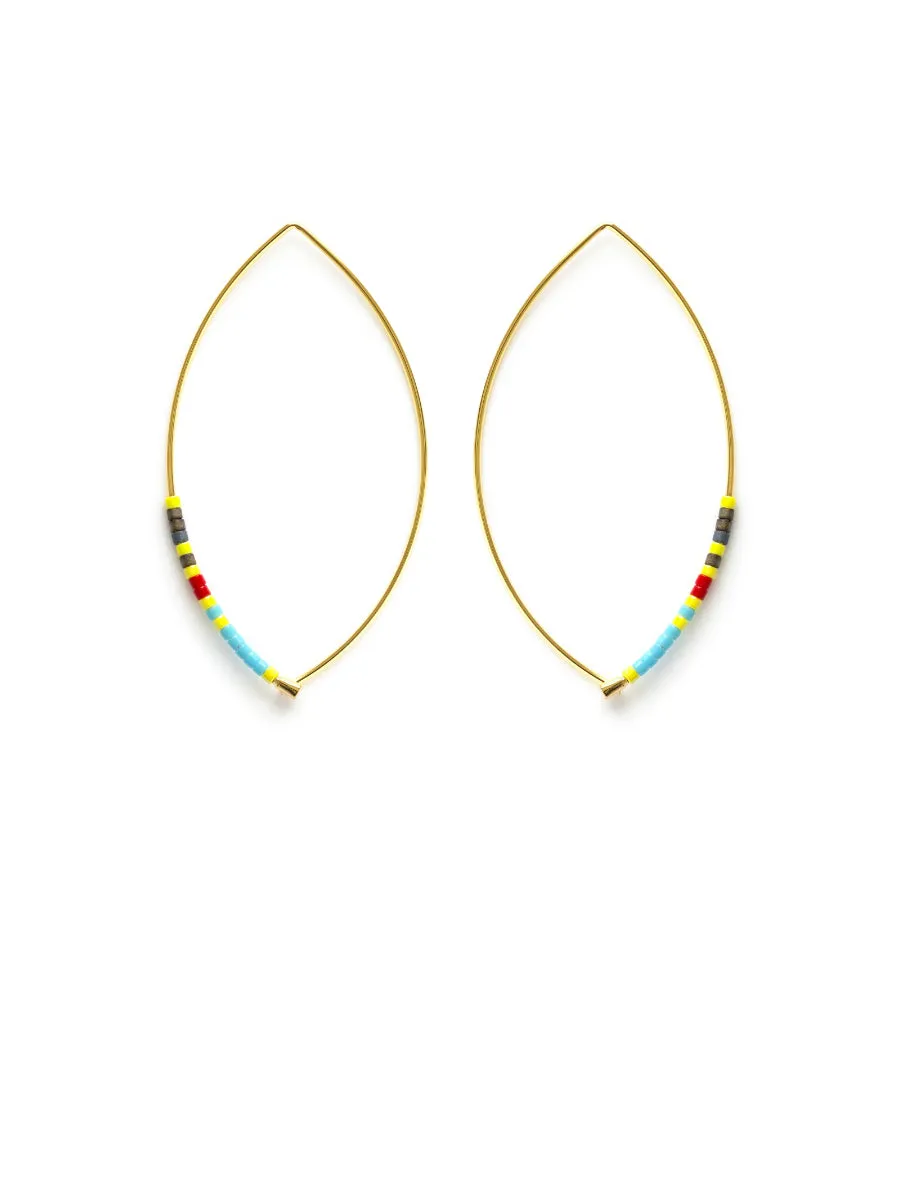 Beaded Marquis Hoop Earrings by Amano Studio