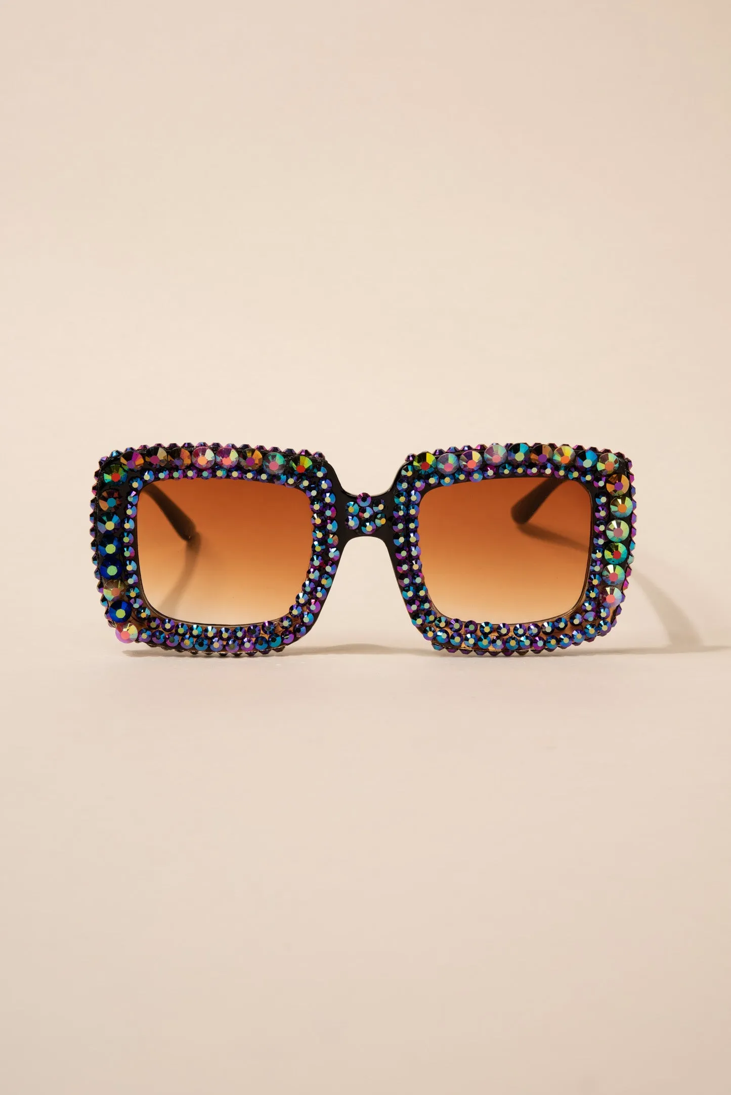 Beverly Retro Square Rhinestone Sunglasses