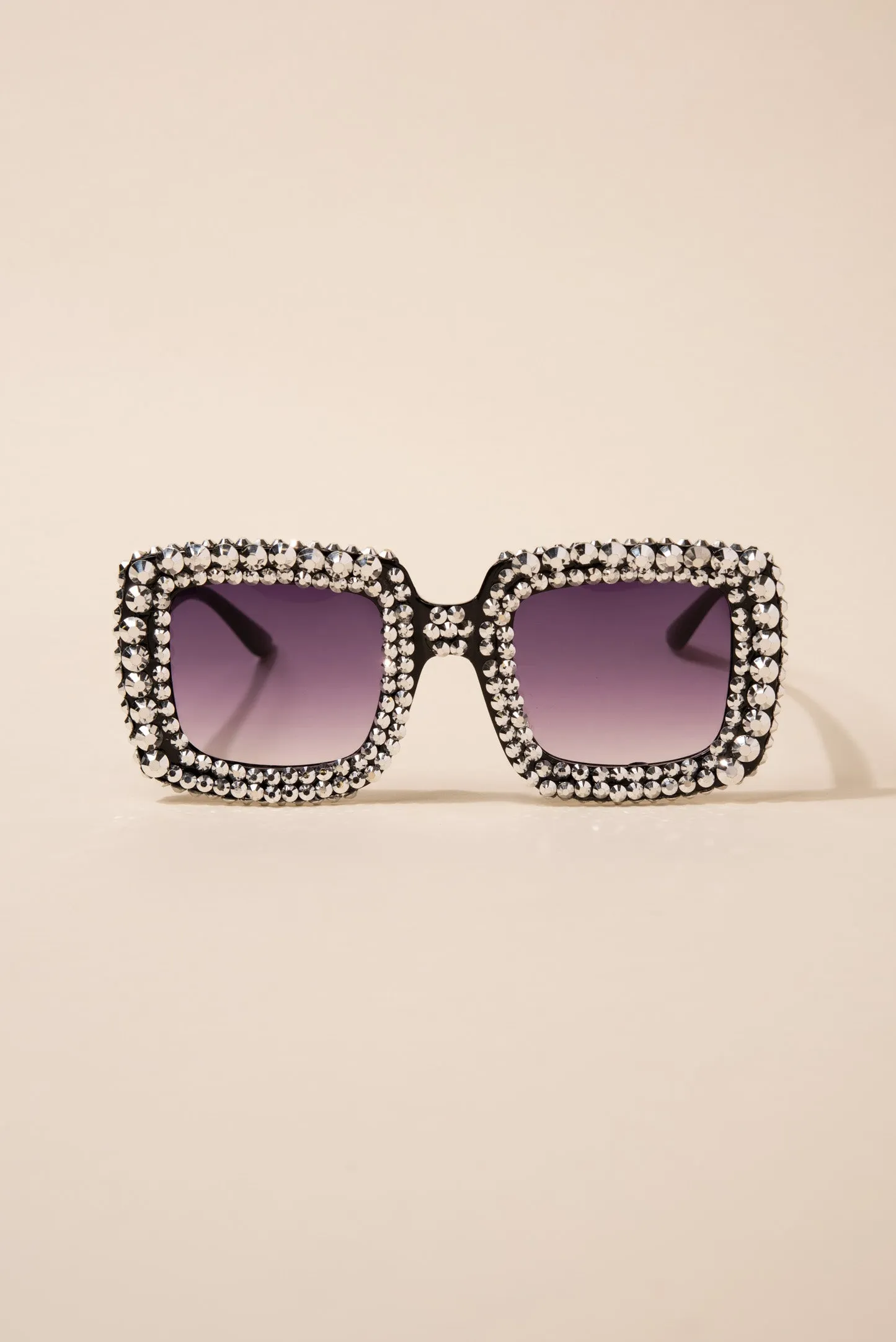 Beverly Retro Square Rhinestone Sunglasses