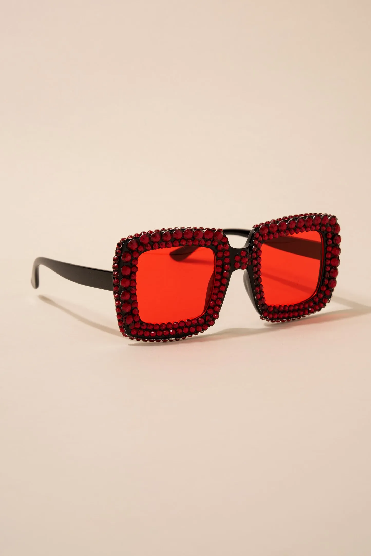 Beverly Retro Square Rhinestone Sunglasses