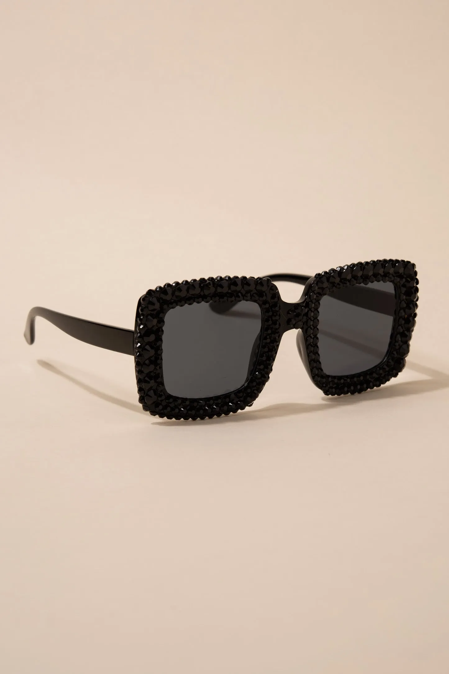 Beverly Retro Square Rhinestone Sunglasses