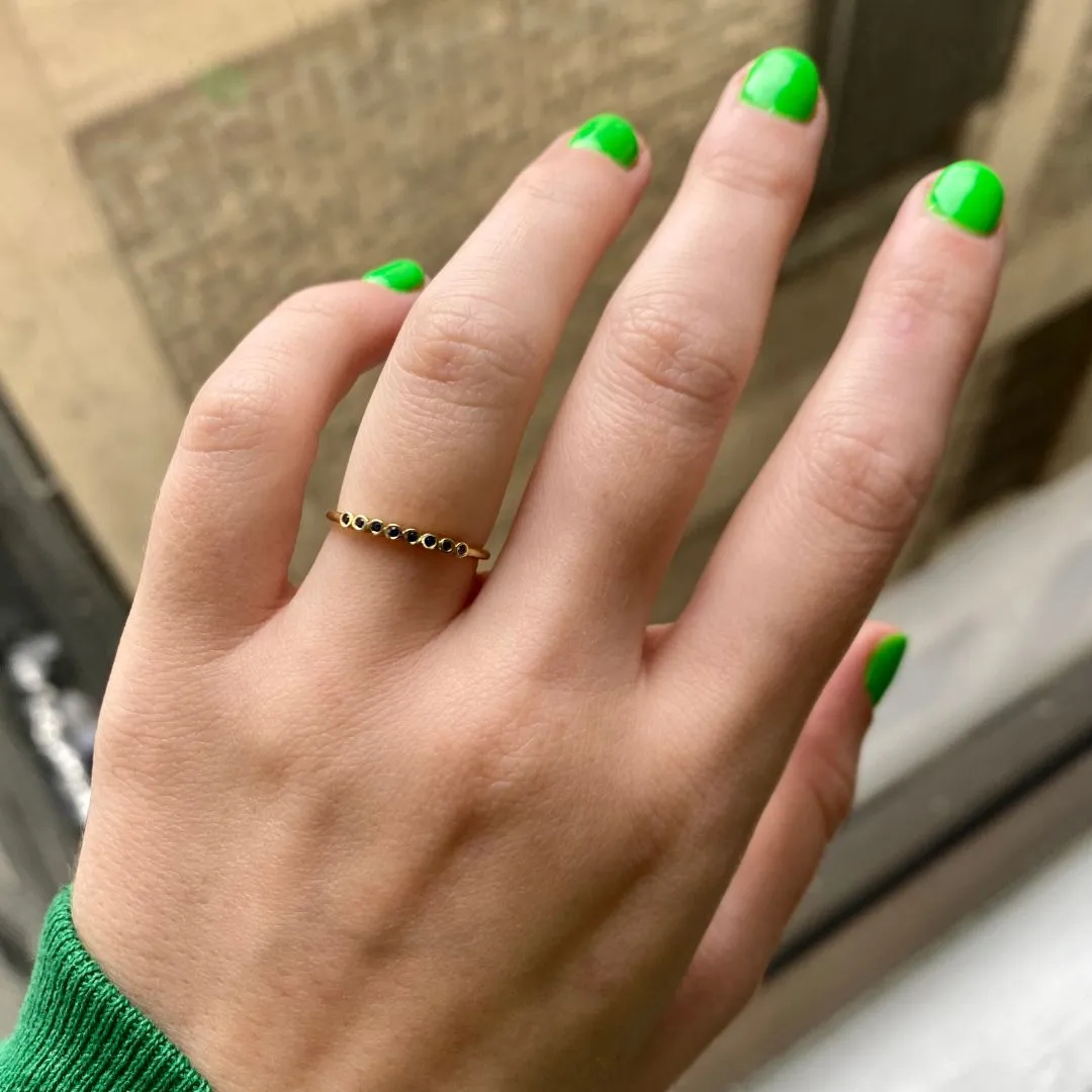 Blue Sapphire Cobblestone Ring