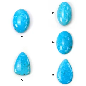 Blue TURQUOISE Gemstone Cabochon : Natural Untreated Sleeping Beauty Arizona Turquoise Oval, Pear Shape 20*32mm - 52*31mm 1pc