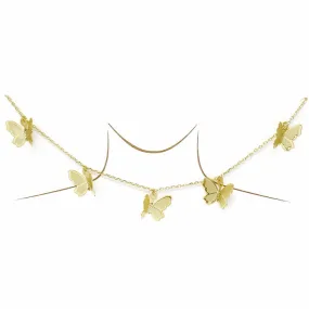 Butterfly Station Gold Dipped Short Necklace