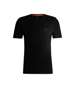 Cotton-jersey T-shirt With Logo Patch - Black