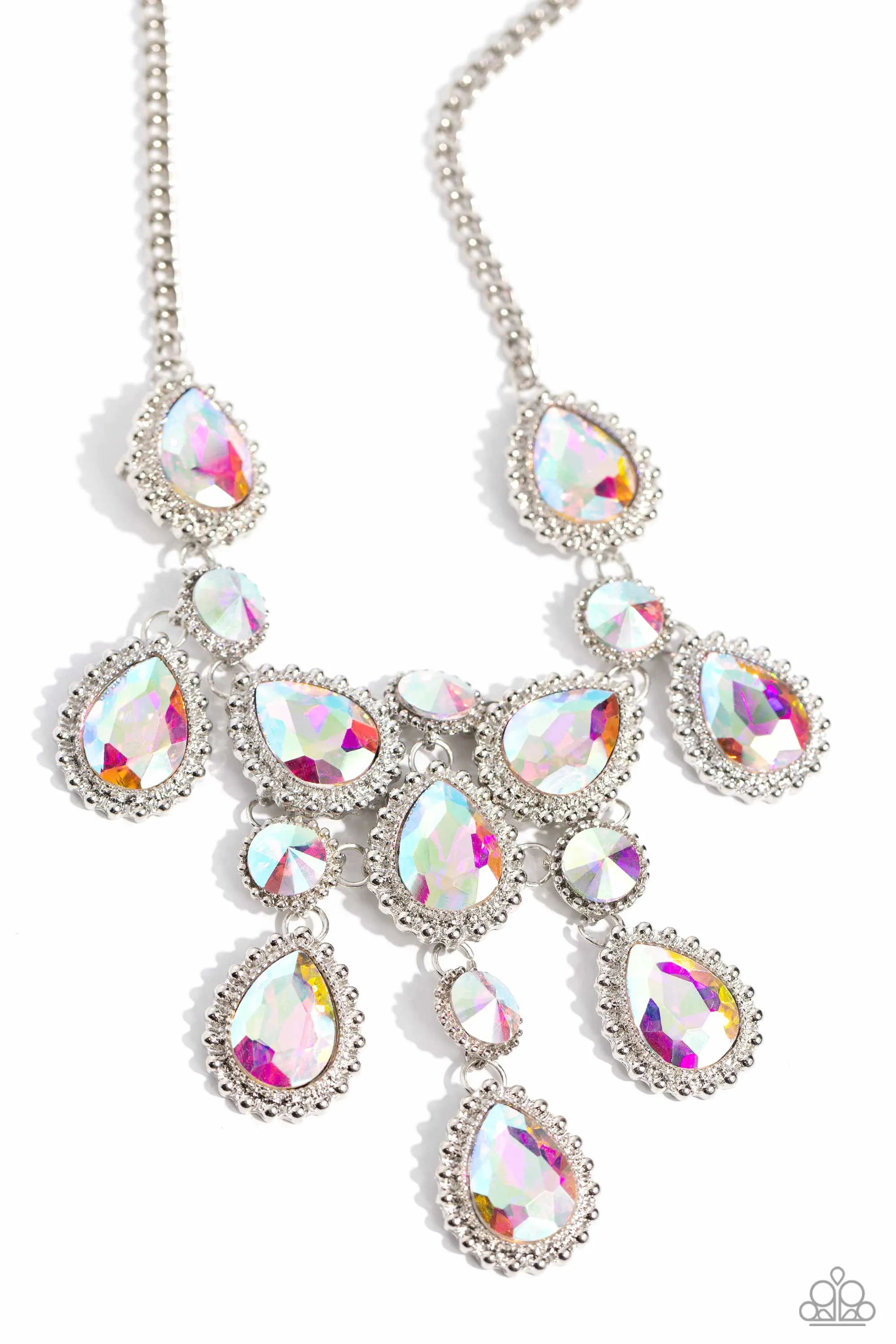 Dripping in Dazzle Multi Iridescent Rhinestone Necklace - Paparazzi Accessories