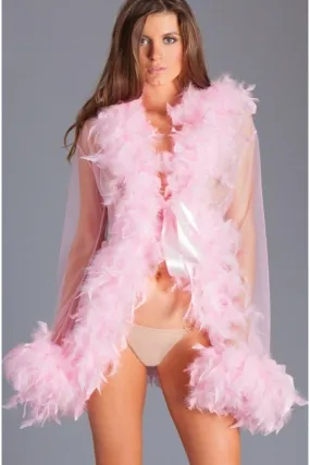 Feather Trimmed Short Robe