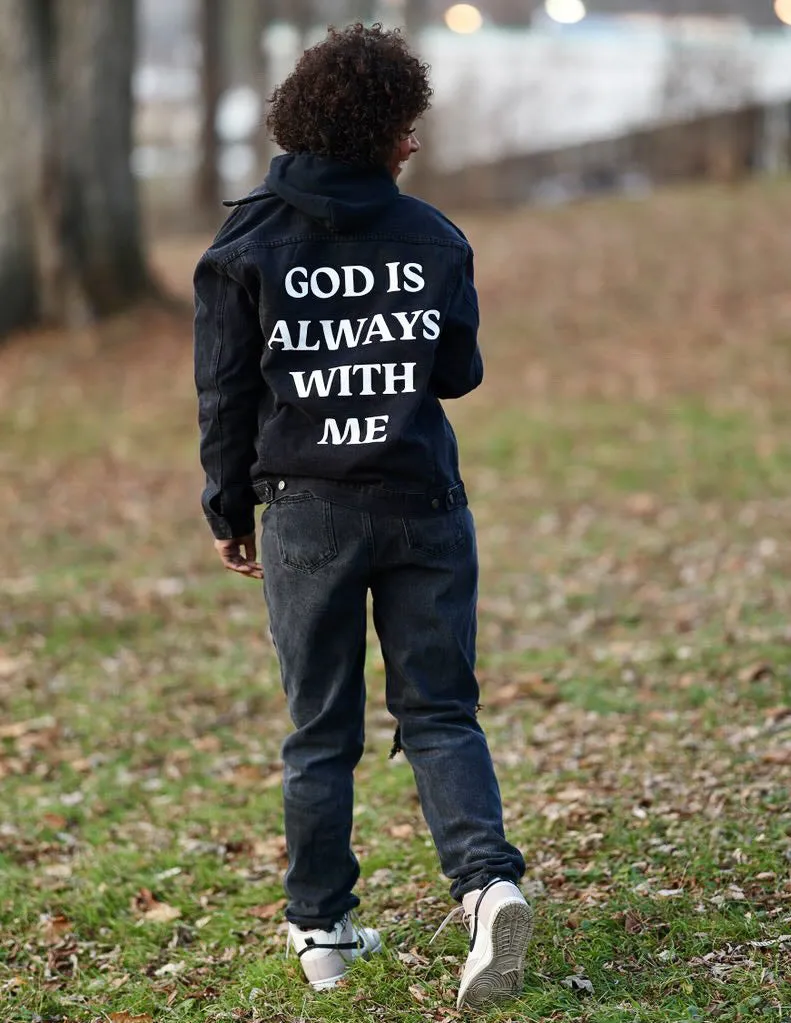 God is Always With Me Denim Jacket