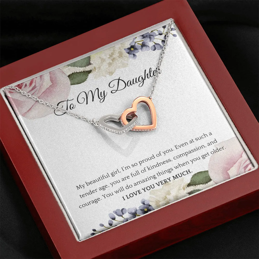 Interlocking Hearts Necklace For a Beautiful Daughter