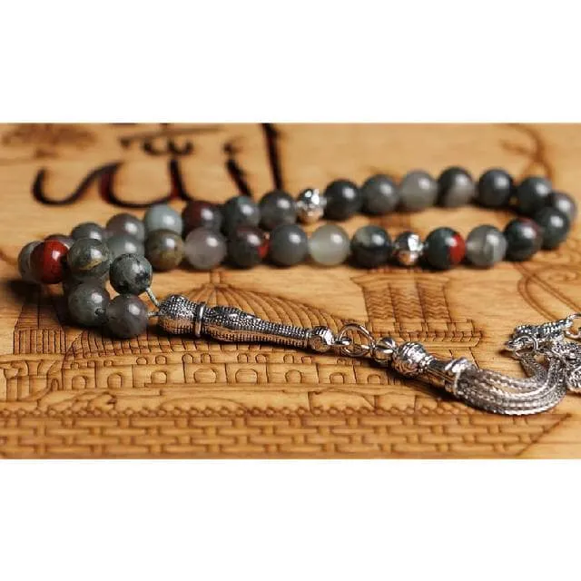 Islamic Prayer African Bloodstone Beads Necklace