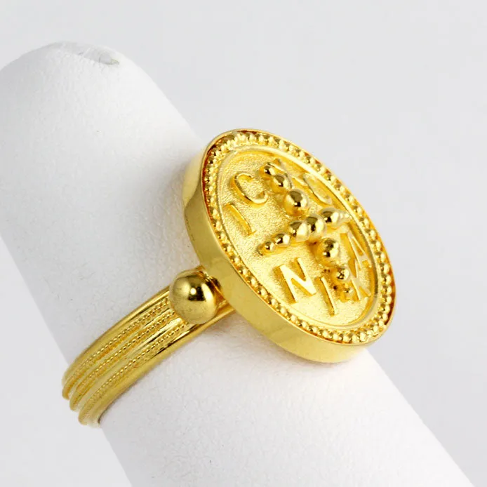 Jesus Christ Victorious Gold Ring