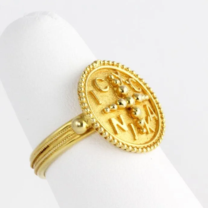 Jesus Christ Victorious Gold Ring