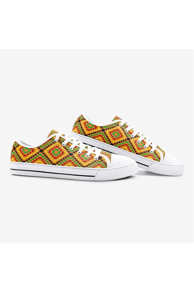 Kente Print Unisex Low Top Canvas Shoes