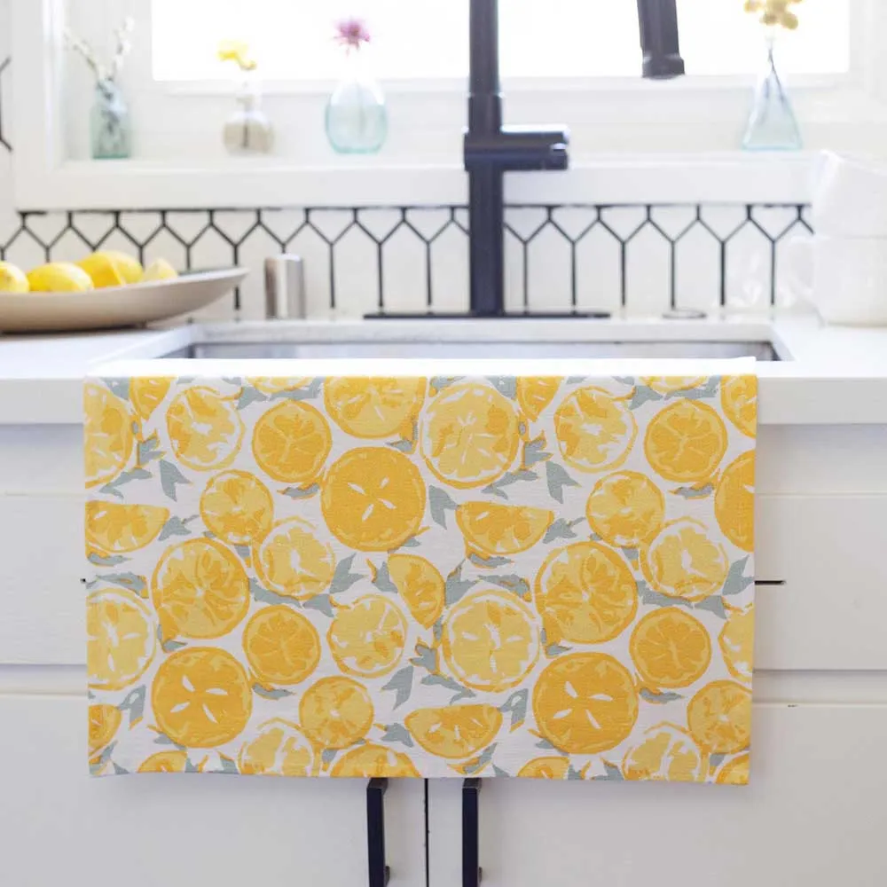 Lemon Slices Cotton Kitchen Towels (Set of 3)