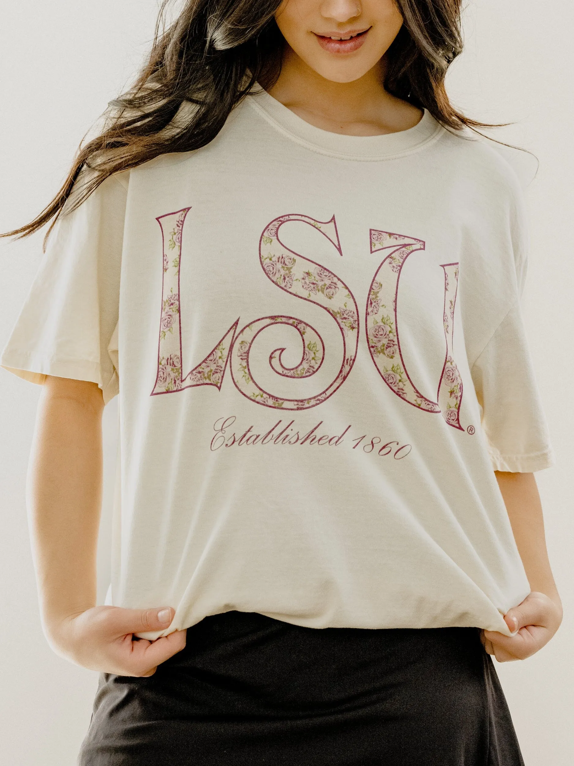 LSU Tigers Palace Rose Natural Tee