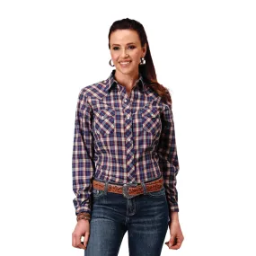 Roper Shirt Womens Karman Classic Plaid Blue Red