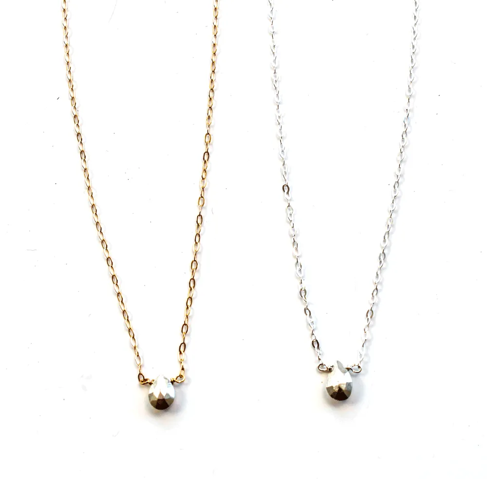 Short Gemstone Necklace - Pyrite