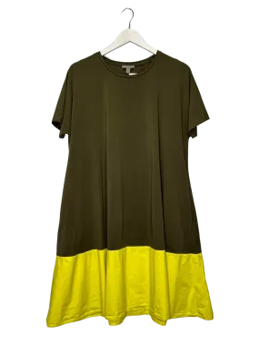 Size L - COS Khaki Contrast Hem T-shirt Dress