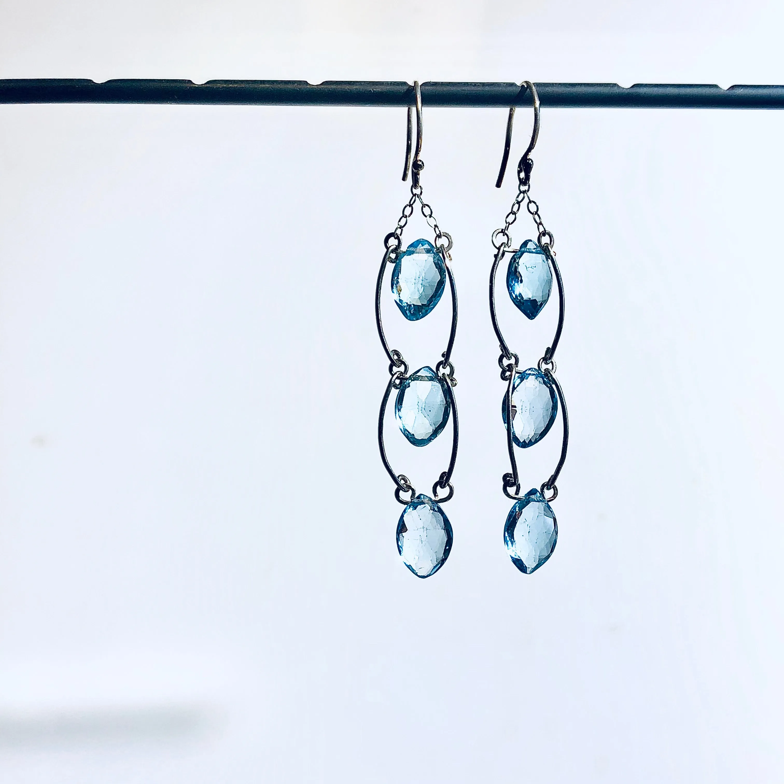 Step up blue topaz earrings