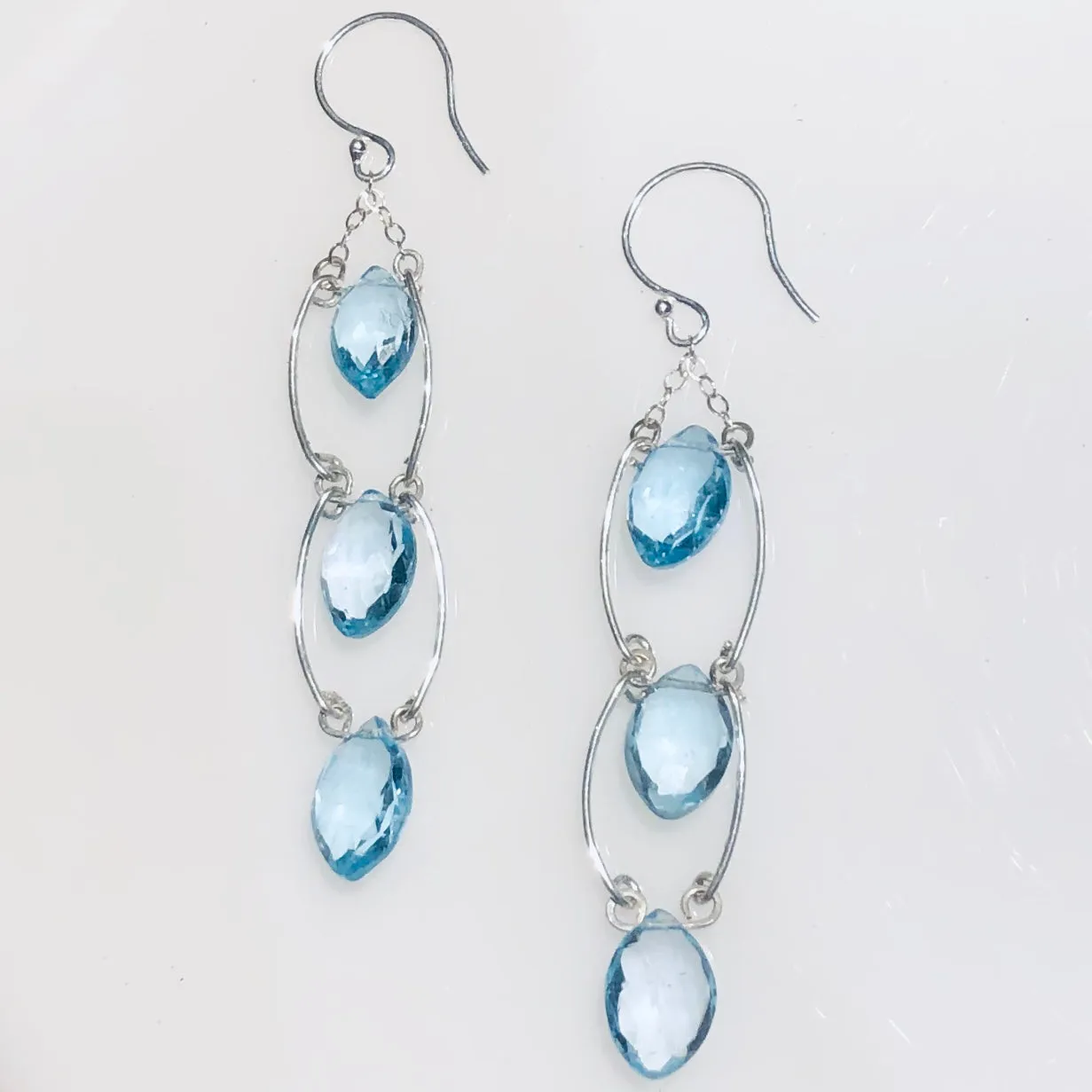 Step up blue topaz earrings