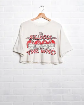 The Who Georgia Bulldogs Rock White Cropped Tee