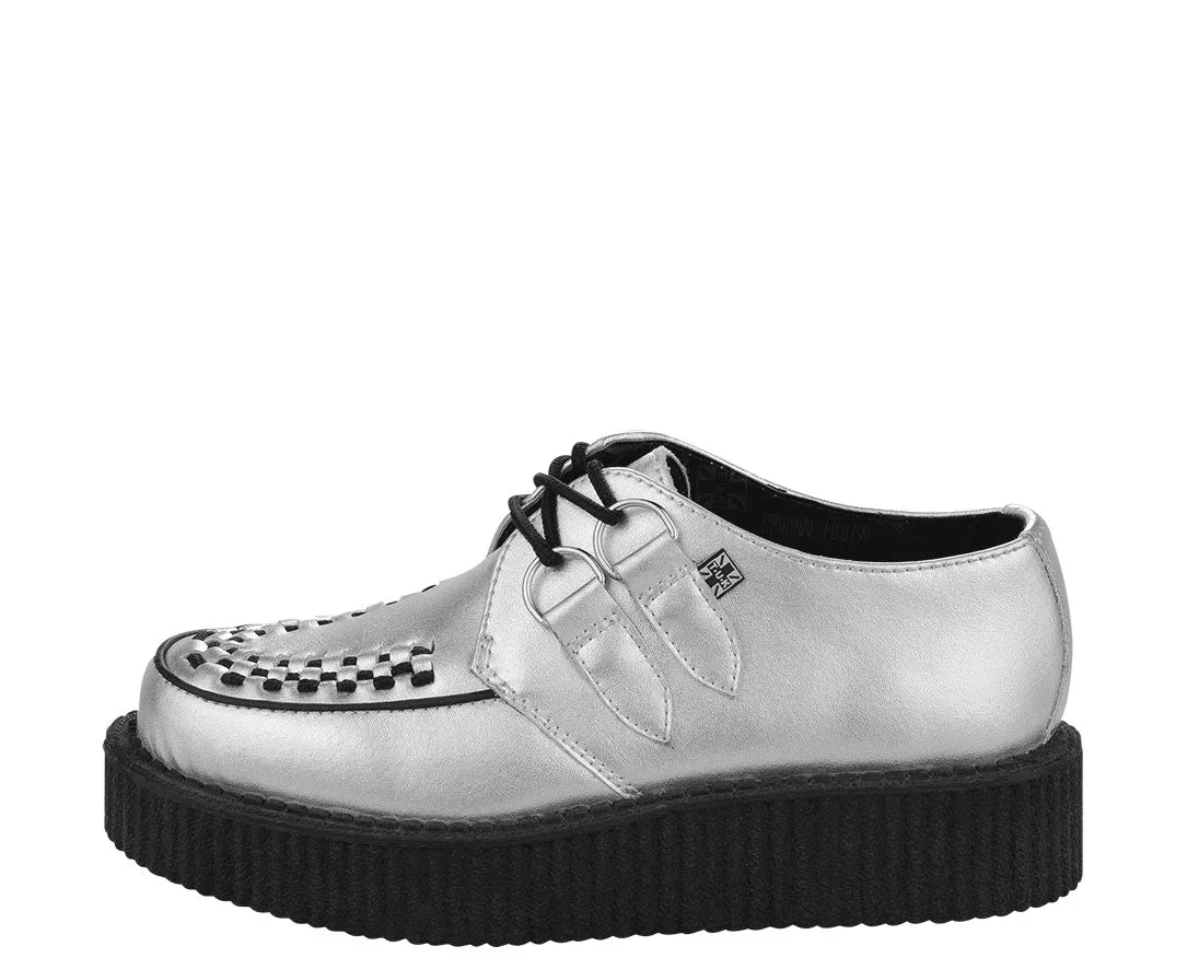 T.U.K SILVER METALLIC ROUND VIVA LOW CREEPER