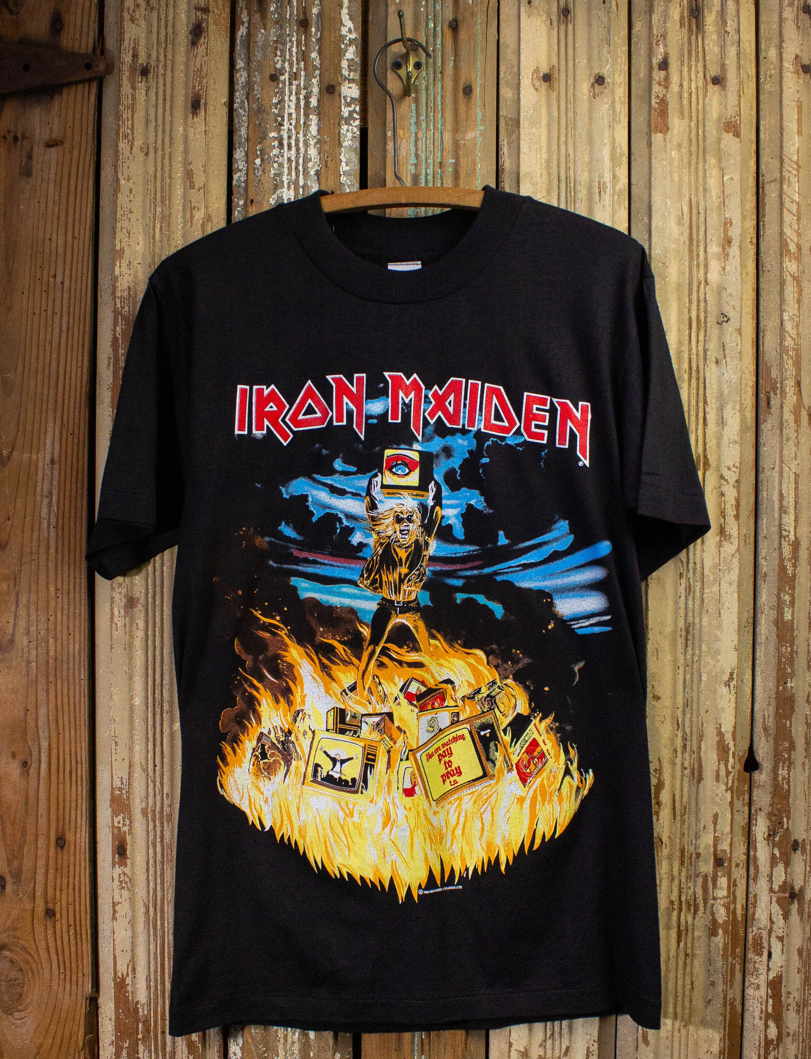 Vintage Iron Maiden Holy Smoke Concert T Shirt 1990 Black Medium