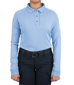 Women's Performance Long Sleeve Polo - Medium Blue